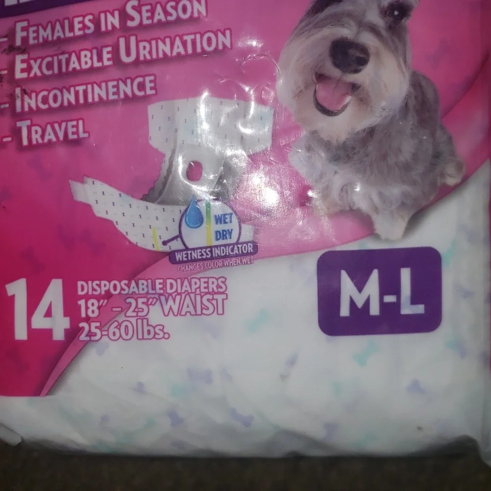 OUT! 14 DISPOSABLE DOG DIAPERS M-L Medium / Large 18-25